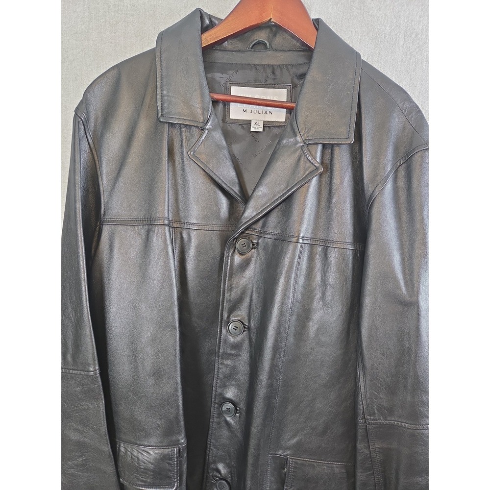 Wilsons Leather Jacket M. Julian Collab Mens XL Vintage Retro Top Coat Lined